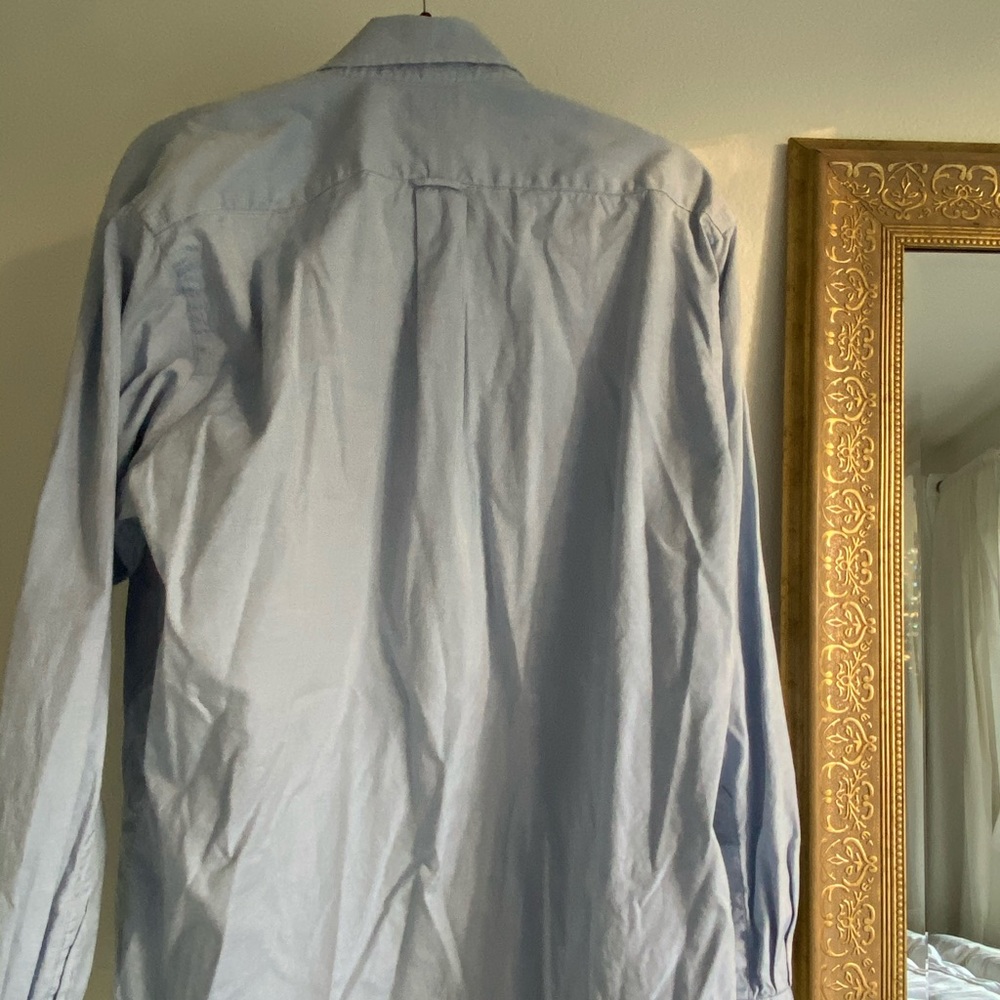 Blue Button Down Boyfriend Blouse - image 6